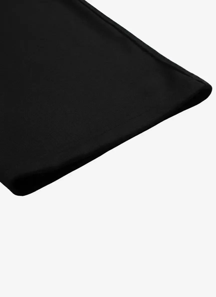 Black fabric on a white background