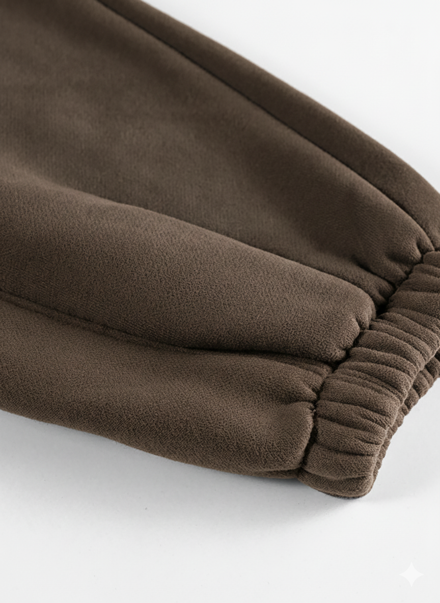 Close-up of brown fabric with a white background