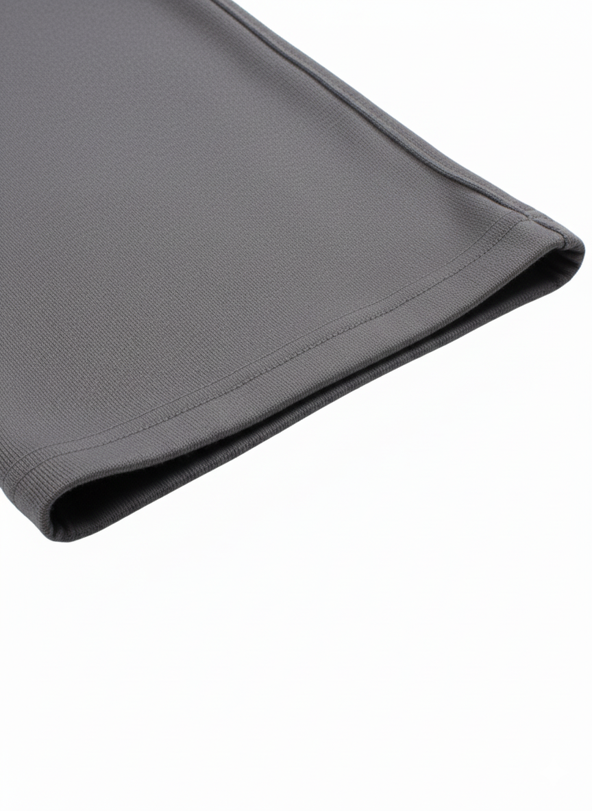 Gray fabric folded on a white background